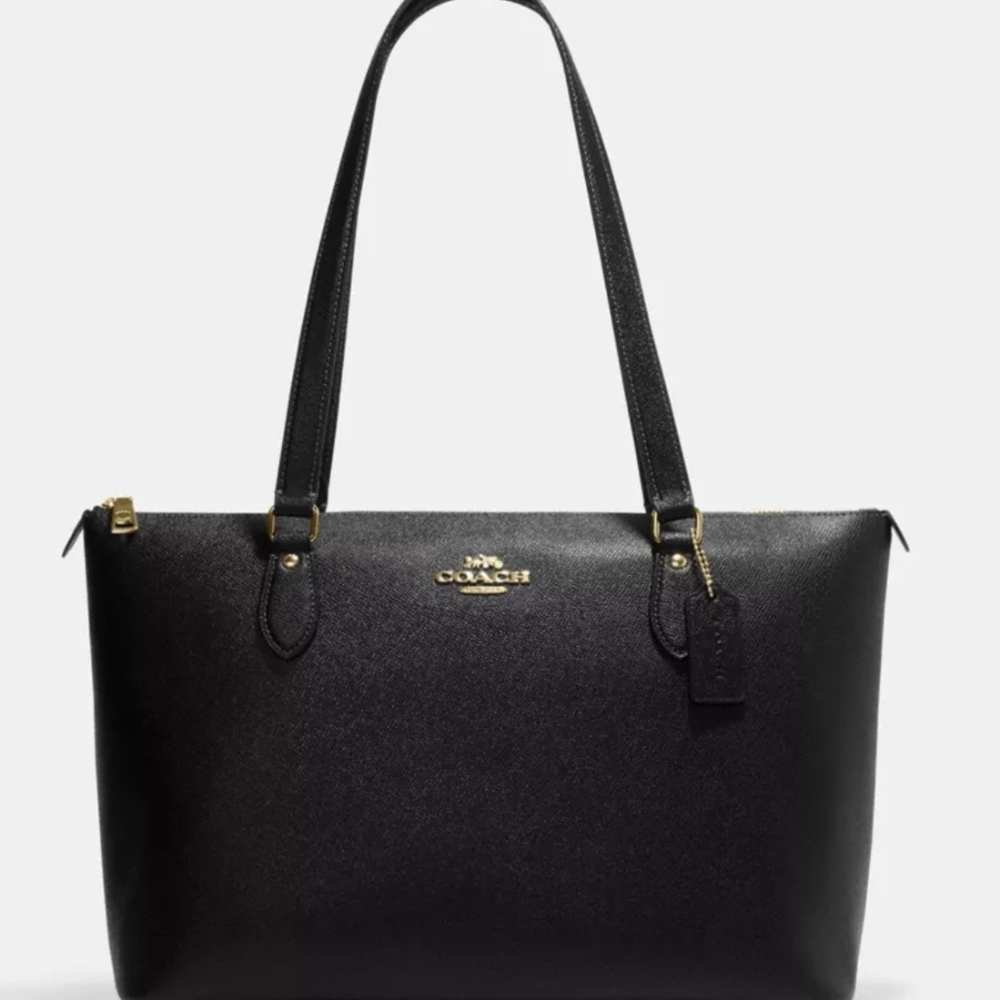 Coach Black Gallery Tote with Gold Hardware